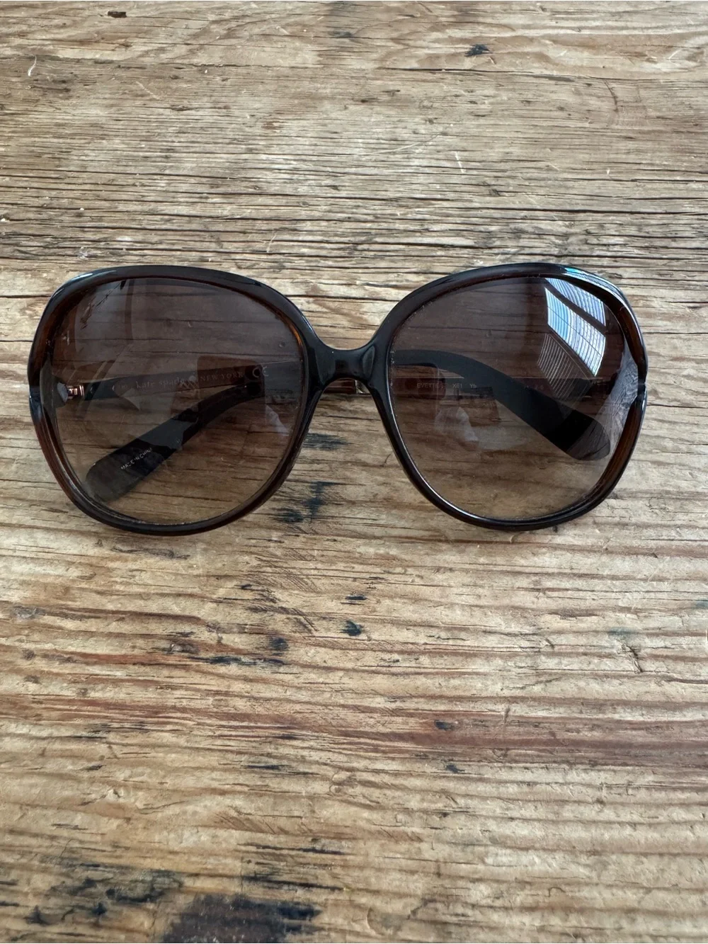 Kate Spade EVETTES X61 Y6 Oversized Sunglasses Brown Tortoise Gold 57-16-130